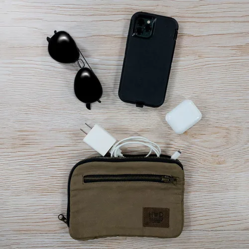 Miniatura 2 de Hide & Drink, Bolsa de equipo con cremallera, bolsa de camping, accesorio de viaje, bolsa multiusos, lona encerada y cuero de grano completo