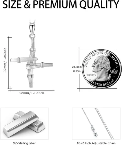 Miniatura 133 de Collar de plata de ley 925 con medalla de San Patrón, colgante de protección católica, amuleto, joyería religiosa para hombres y mujeres