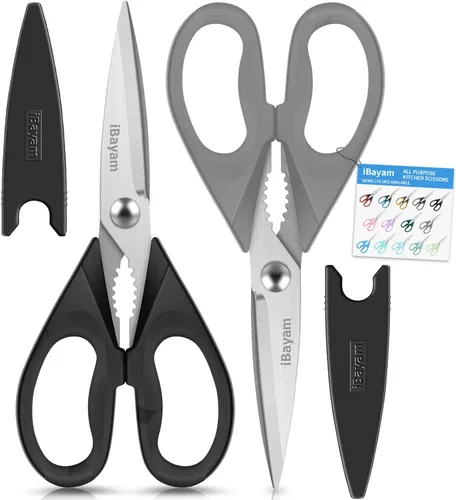 Juego de Regalos de Navidad para Cocina, iBayam Tijeras de Cocina Multiusos con Funda Protectora, Regalos para Inauguración de Casa, Regalos de Boda