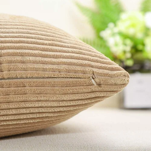 Miniatura 110 de Artscope Fundas de Almohada de Pana a Rayas Acogedoras Súper Suaves Decorativas Cuadradas Fundas de Cojín para Sofá Sillón Dormitorio Decoración
