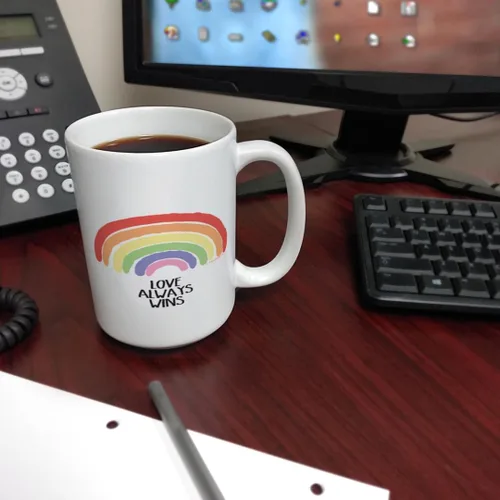 Miniatura 6 de Taza con diseño de arcoíris Love Always Wins LGBTQA Ally Gifts Gay Pride Gifts Hope - Taza de café de 15 onzas, color blanco