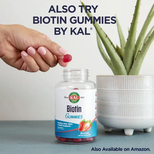 Miniatura 6 de KAL Ultra Biotin 10000mcg - Suplemento capilar de biotina para mujeres y hombres - Vitamina B7 de alta potencia - Cabello saludable, piel y uñas