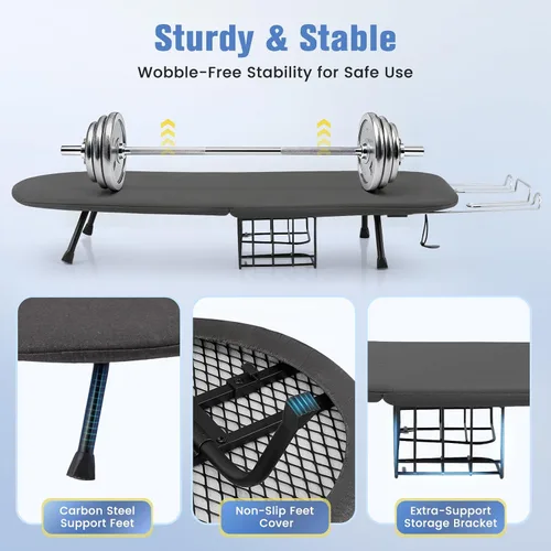 Miniatura 5 de Tabla de planchar de mesa, pequeña tabla de planchar plegable con soporte de hierro, mini tabla de planchar portátil para espacios pequeños, mesa