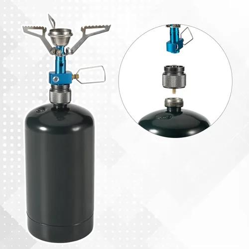 Miniatura 6 de Adaptador de estufa de camping 1 Lb Entrada de tanque pequeño de propano EN417 Cilindro de salida de válvula lindal LPG Adaptador
