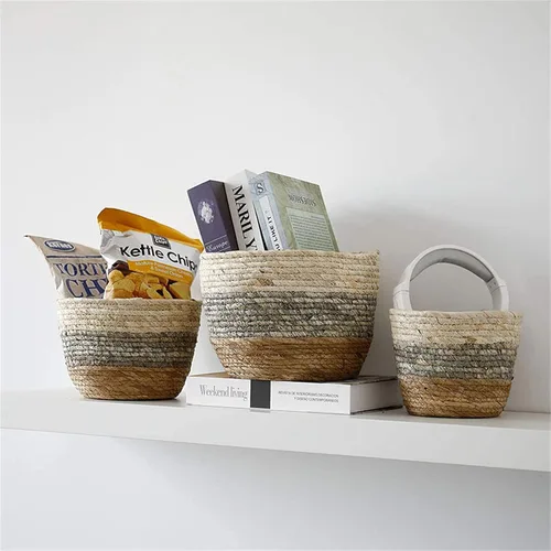 Miniatura 6 de Macetas de hierba marina, macetas para plantas de interior, macetas con cubierta de macetas, contenedores de plantas, macetas rústicas con forros