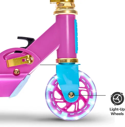 Miniatura 8 de Jetson Character Kids Kick Scooter, luces LED en vástago y ruedas iluminadas, marco ligero, manubrio ajustable en altura, sistema de inclinación