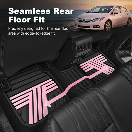 Miniatura 4 de Alfombrillas para Honda Civic Sedan y Sedan Si 2012-2015 (no para Coupe), ajuste personalizado, protección para todo tipo de clima, tapetes