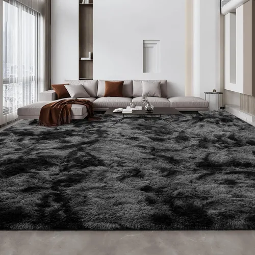Miniatura 29 de Deerhoo - Alfombra de área, estilo shag, 4 x 6 pies, con teñido anudado, alfombra mullida y ultrasuave para sala de estar, alfombra de pelo