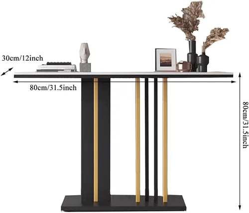 Miniatura 3 de GIZNXBA Mesa de consola moderna, mesa de sofá estrecha con patas de metal, mesa de entrada, sofá largo detrás del sofá, mesa para entrada, sala