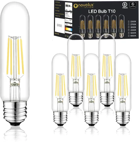Miniatura 13 de Bombillas LED tubulares T10 de 5 pulgadas, bombillas Edison vintage E26 de 4000 K, regulables, 4 W igual a 40 vatios, 400 lúmenes, bombillas