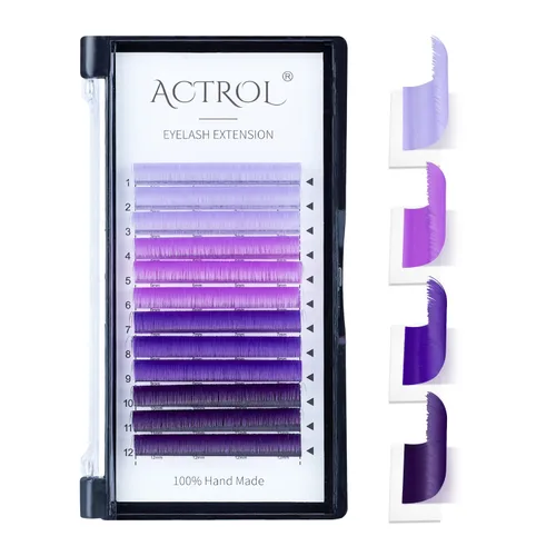 Miniatura 16 de Extensiones de pestañas de colores Easy Fan de 0.354-0.630 in, mezcla de blanco, rizo D, fácil de abanear, 0.003 in, suministros de pestañas
