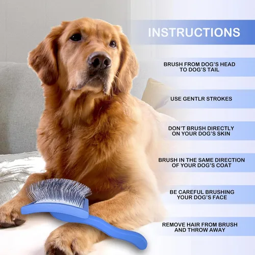 Miniatura 5 de Cepillo deslizante para perros, kit de aseo dorado para garabatos dorados, cepillos desmenuzadores para Goldendoodles, Labradoodles, Poodles, Azul