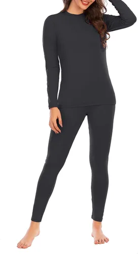 Miniatura 4 de American Trends Conjunto de ropa interior térmica para mujer, ropa interior larga con forro polar, parte superior e inferior, conjuntos térmicos