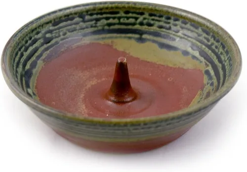 Miniatura 4 de Olla de huevos de cerámica de cerámica hecha en Estados Unidos para microondas (azul junto al lago)