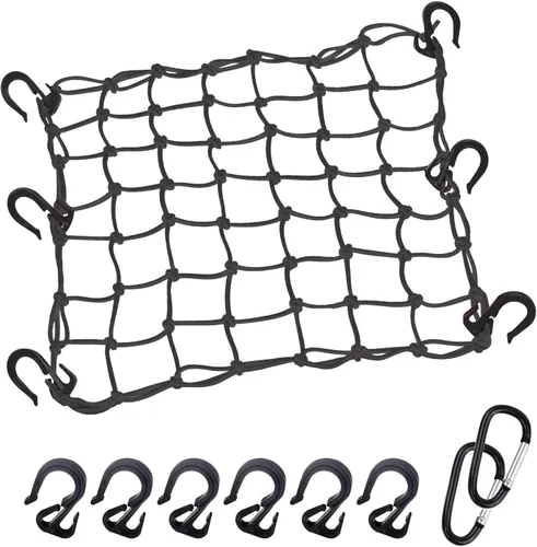 Miniatura 14 de Red de carga de 15 x 15 pulgadas que se estira a 30 x 30 pulgadas con ganchos gruesos, núcleo de látex natural, malla ajustada de 2 x 2 pulgadas