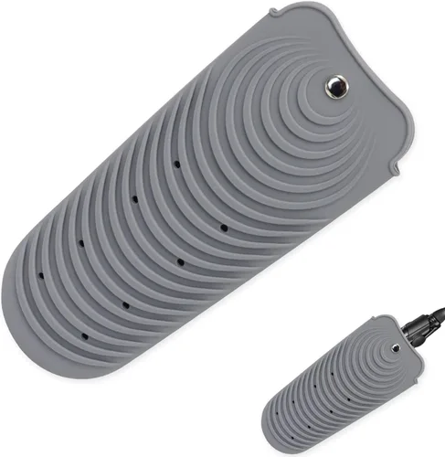 Miniatura 8 de Funda de silicona aislante para alisador de cabello, funda antideslizante de viaje para rizar y planchar, soporte portátil para rizador y rizador