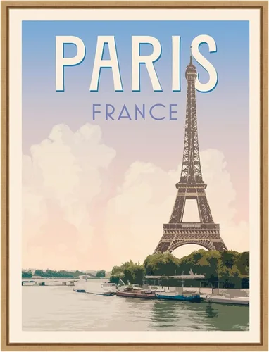 Miniatura 16 de Amanti Art Framed Canvas Wall Art 42x32 Retro Style Travel Poster III by Victoria Barnes, Framed Wall Art Canvas, Cityscapes Artwork, Modern Decor