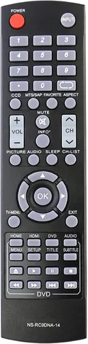 NS-RC9DNA-14 Control remoto de repuesto para Insignia TV NS-32DD220NA16 NS-32DD310NA15 NS-20ED310NA15 NS-24DD220NA16 NS-24ED310NA15 NS-24ED310NA15B