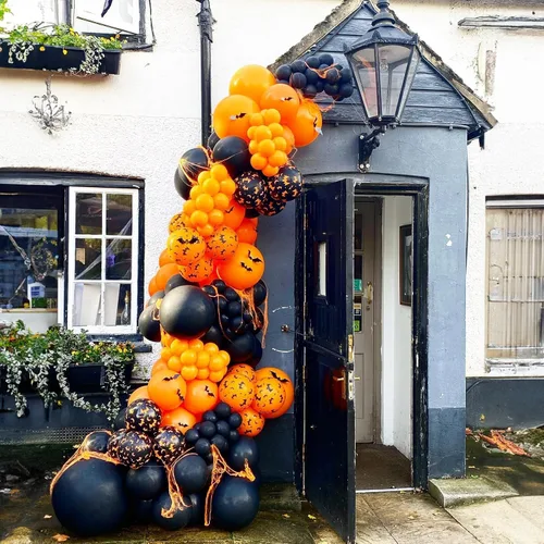 Miniatura 4 de Kit de Guirnalda de Arco de Globos de Halloween, 126 Piezas, Globos Negros y Naranjas con Globos de Calabaza BOO, Murciélagos de Aluminio, Globos