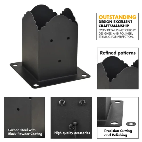 Miniatura 3 de Creative Design - Base de poste de 4 x 4 pulgadas, soporte cuadrado para buzón de valla, base de poste atornillada, anclaje de tierra para poste
