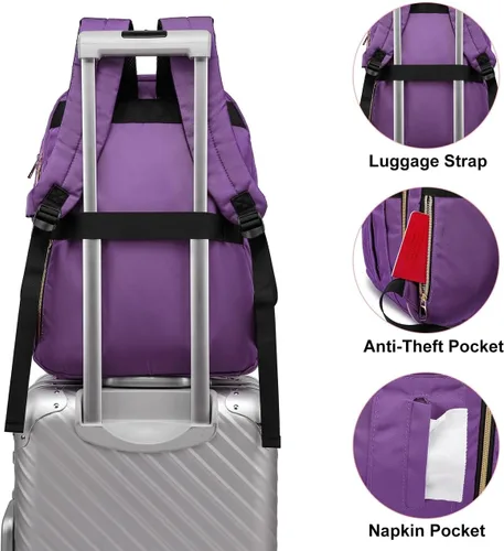 Miniatura 5 de YAMTION Mochila para mujeres y adolescentes, mochila escolar TSA para laptop con USB para estudiantes universitarios, negocios, oficina, trabajo