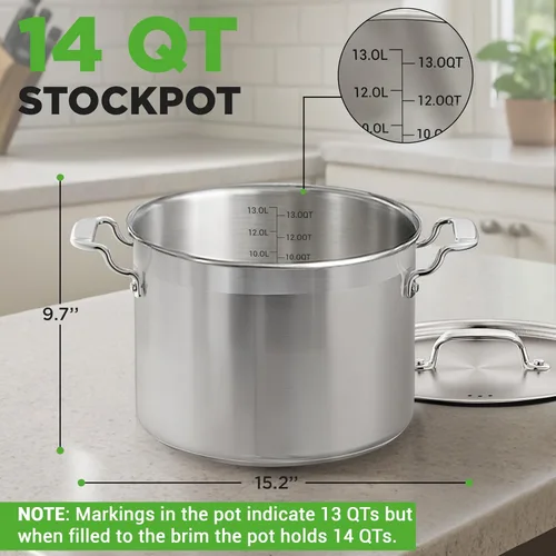 Miniatura 2 de NutriChef Cacerola de acero inoxidable de 2 cuartos – 18/8 de grado alimenticio resistente, olla para salsa, olla de cocción, olla a fuego lento