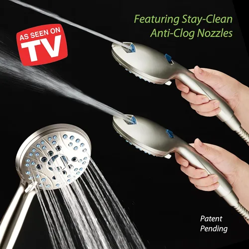 Miniatura 3 de Hotel Spa AquaCare Como se Vio en la TV Cabezal de Ducha de Alta Presión de 48 Ajustes para Lluvia y Mano con 3 Modos Combo - Boquillas Níquel