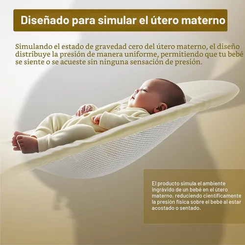 Miniatura 2 de Silla de balanceo y reclinable portátil 3 en 1 para bebé de recién nacido a niño pequeño - 4 posiciones de reclinado ajustables, tela de algodón