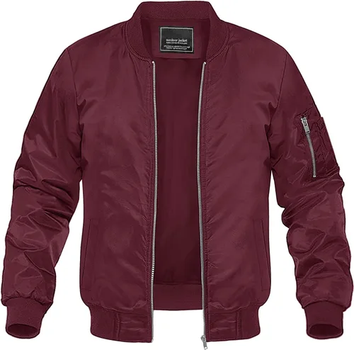 Miniatura 17 de MAGNIVIT - Chaqueta bomber ligera para hombre, cortavientos, casual, para primavera y otoño, para exteriores