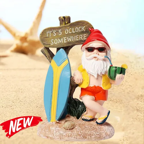 Miniatura 2 de Estatua divertida de gnomos de jardín para exteriores, decoración de resina de las 5 en punto, resistente a la intemperie, regalo de humor