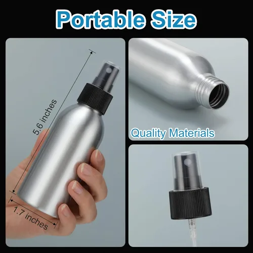 Miniatura 2 de Irenare 24 botellas pequeñas de aerosol, botellas de aluminio de niebla fina, almacenamiento de aceite esencial de metal a granel para tóner
