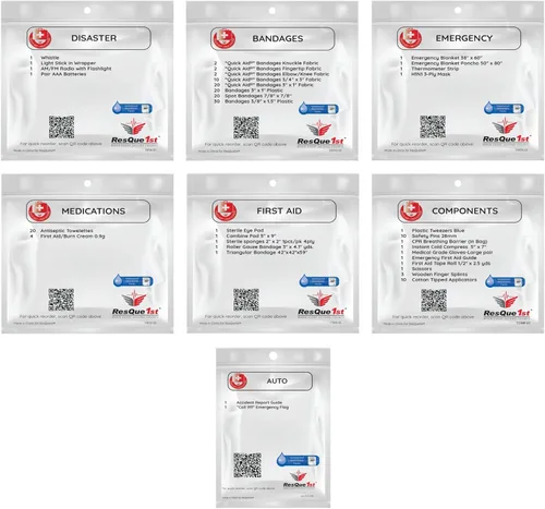 Miniatura 4 de Kit de primeros auxilios para el hogar y botiquín de primeros auxilios para automóvil - Kit de primeros auxilios de viaje y equipo de campamento