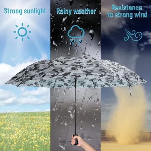 Miniatura 12 de Paraguas de viaje resistente al viento para lluvia, fácil de abrir automáticamente, paraguas duradero y compacto, marco de metal fuerte, paraguas