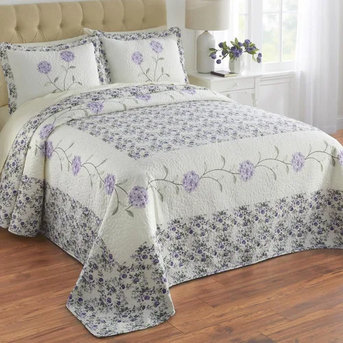 Miniatura 5 de BrylaneHome Colcha bordada Margaret - King, rosa