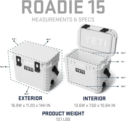 Miniatura 5 de YETI Roadie 15 - Enfriador duro con correa de hombro DoubleDuty Blanco