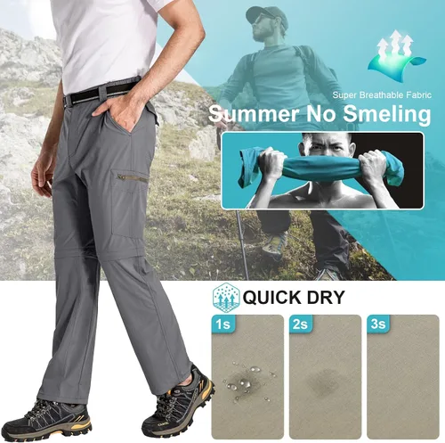 Miniatura 3 de Pantalones de senderismo para hombre, convertibles, ligeros, de secado rápido, para pesca, safari, campamento, viajes, para niño explorador