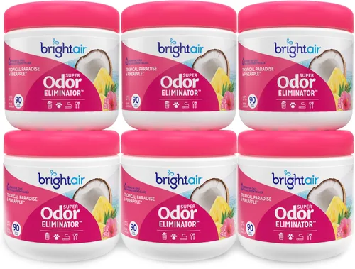 Miniatura 12 de Bright Air 14 oz. Super eliminador de olores, para espacios medianos, aroma a mandarina y limón fresco, caja de 6, ambientador, aceites esenciales