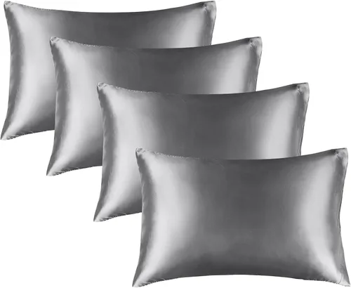 Miniatura 83 de Bedelite Funda de almohada de satén para el cuerpo, súper suave y refrescante, para el cabello y la piel, transpirable, sedosa y larga, 20 x 54 Rosa