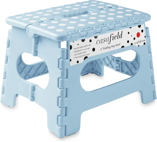 Miniatura 17 de Casafield Taburete plegable de 9 pulgadas con asa, negro, portátil, plegable, pequeño taburete de plástico para niños y adultos, uso en la cocina