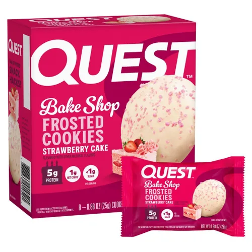 Miniatura 15 de Quest Nutrition Frosted Cookies Twin Pack, Pastel de Cumpleaños, 1g de Azúcar, 10g de Proteína, 2g de Carbohidratos Netos, Sin Gluten, 8