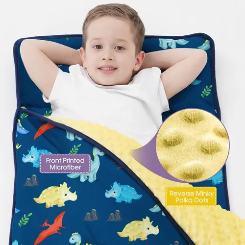 Miniatura 6 de ACRABROS Toddler Nap Mat with Pillow and Blanket, Large Rolled Napping Mats,Slumber Bags for Boys Girls,Kids Sleeping Bag for Daycare, Preschool