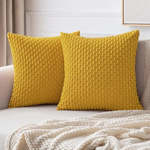 Miniatura 11 de MIULEE - Paquete de 2 fundas de cojín decorativas, modernas y boho, de terciopelo, con textura a rayas, para sofá, cama, sala de estar, decoración