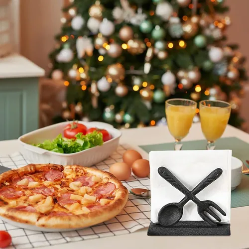 Miniatura 2 de Sumnacon Servilleteros verticales retro para cocina, comedor, hierro fundido resistente, para cóctel, almuerzo, servilleteros para mesas, bonito