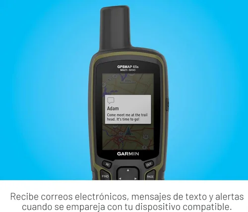 Miniatura 6 de Garmin GPSMAP 65s, Dispositivo portátil operado por botón con altímetro y brújula, soporte ampliado de satélites y tecnología multibanda, pantalla a