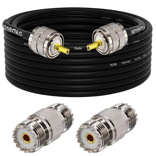 Miniatura 44 de Cable de puente PL259 de 1 pie - Cable coaxial RG58 de 15 pulgadas corto 50 ohmios coaxial para medidor SWR radio de radioaficionado radio CB