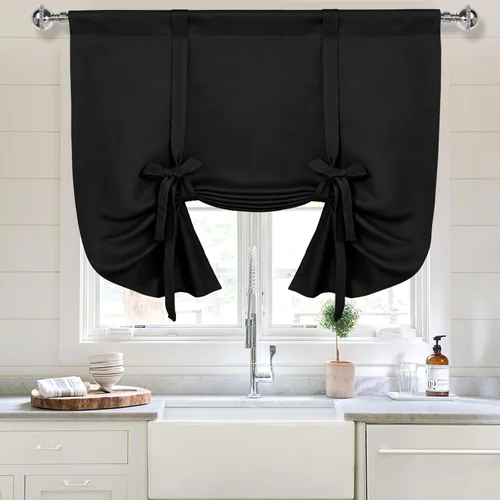 Miniatura 54 de DWCN Cortinas Opacas - Persiana Enrollable con Lazos para Ventana, Aislamiento Térmico, Oscurecimiento de Habitación, Cortinas con Bolsillo