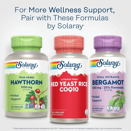 Miniatura 6 de SOLARAY Arroz de levadura roja Plus CoQ-10 y vitamina B-3 de niacina sin enjuague, apoyo saludable para el corazón y cardiovascular, no irradiado