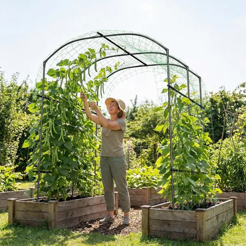 Miniatura 9 de DoCred Enrejado de arco de jardín alto para plantas trepadoras, 87 pulgadas de alto, soporte de metal para plantas trepadoras, arcos de enrejado