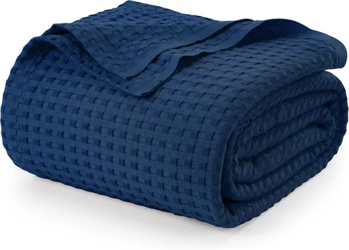Miniatura 25 de Utopia Bedding Manta de punto gofre de 100 % algodón, tamaño grande para cama, ligera, transpirable, suave y acogedora, regalos para mujeres Blanco