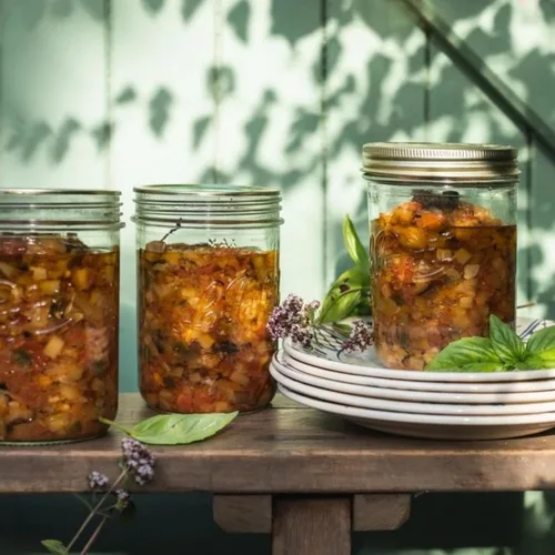 Miniatura 2 de Le Parfait Familia Wiss Terrine - Recipiente de vidrio francés de boca ancha con sistema hermético de 2 piezas tapas doradas, ideal para enlatar